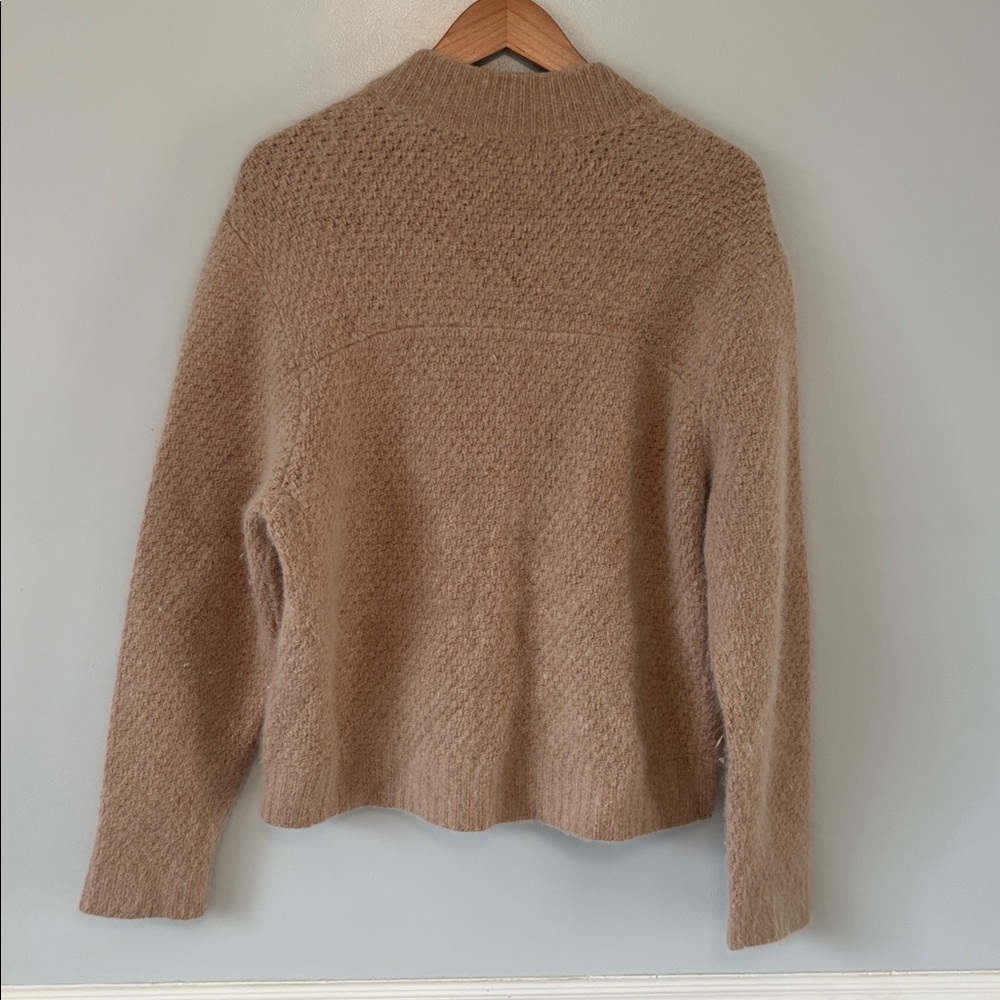 360 Cashmere Sweater Wool Zipper Cardigan Beige Sz Small Grandpacore Neutral - Picture 7 of 12